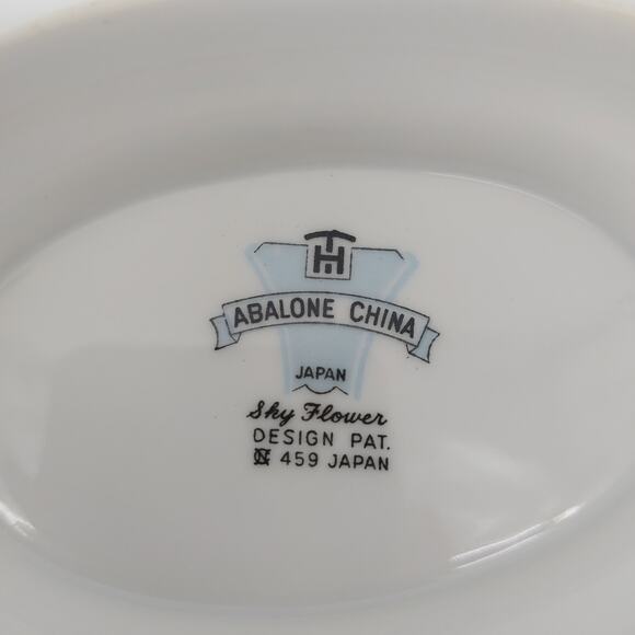 Gravy Boat Dish Abalone China Japan Shy Flower Design Pat 459 Vintage - Picture 5 of 9